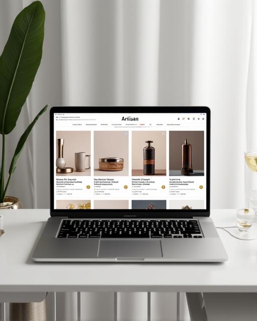 Homepage design for Artisan, a high-end e-commerce store.