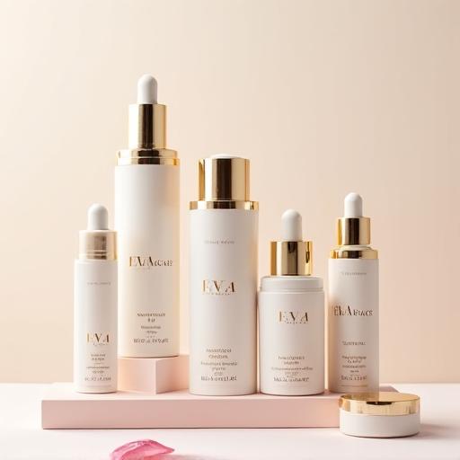Elegant packaging design for the Eva Skincare product line.